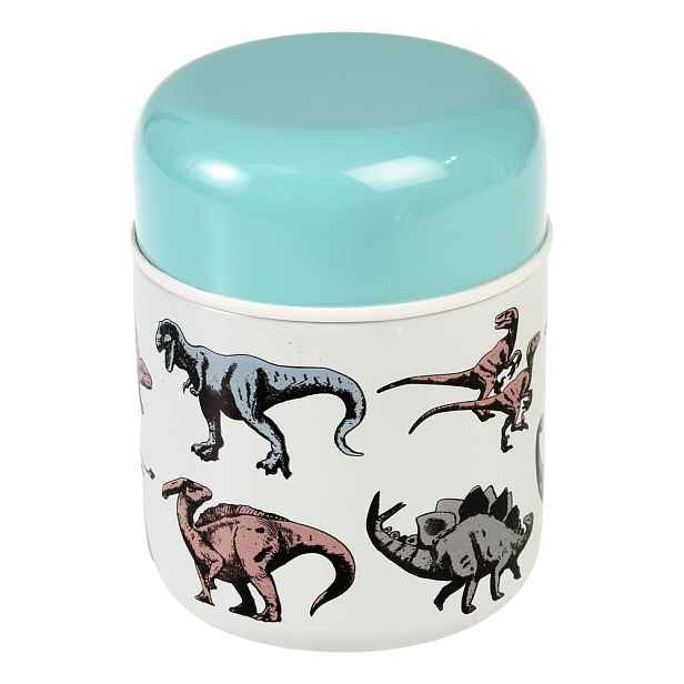 Modrá/krémová termoska na jídlo/dětská 280 ml Prehistoric Land – Rex London