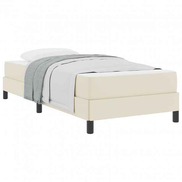 vidaXL Rám postele s matrací Krémová 90 x 200 cm textil