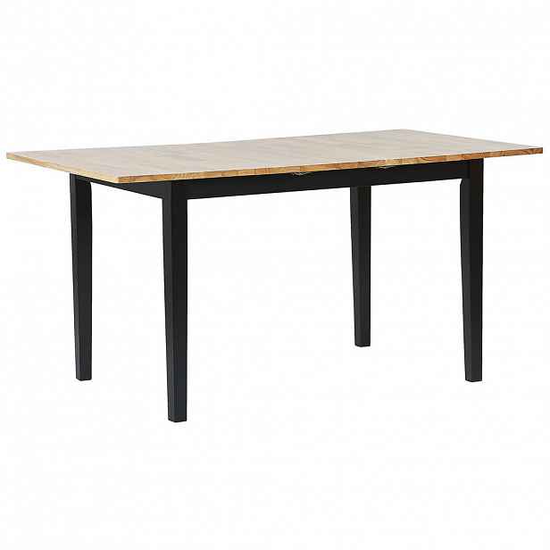 Beliani JÍDELNÍ STŮL 120-150/80/74 cm Světle hnědý, Černý Obdélníkový Houston