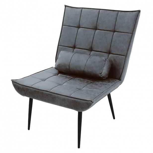 ML-DESIGN KŘESLO do obývacího pokoje z umělé kůže (PU) – antracitové relaxační křeslo s bederním polštářem