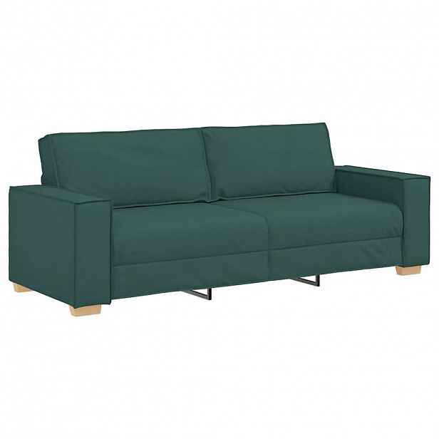 vidaXL 3-místné sofa Tmavě zelená 220 cm textil