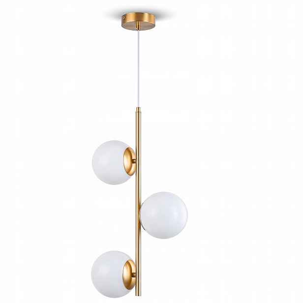 Závěsná stropní lampa E27 do ložnice Zlatá bílá koule Glamour nad stůl