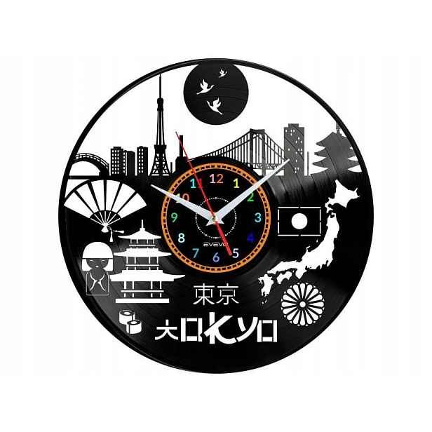 Tokyo Dárek Originální dekorace do domu Hodiny z vinylové desky