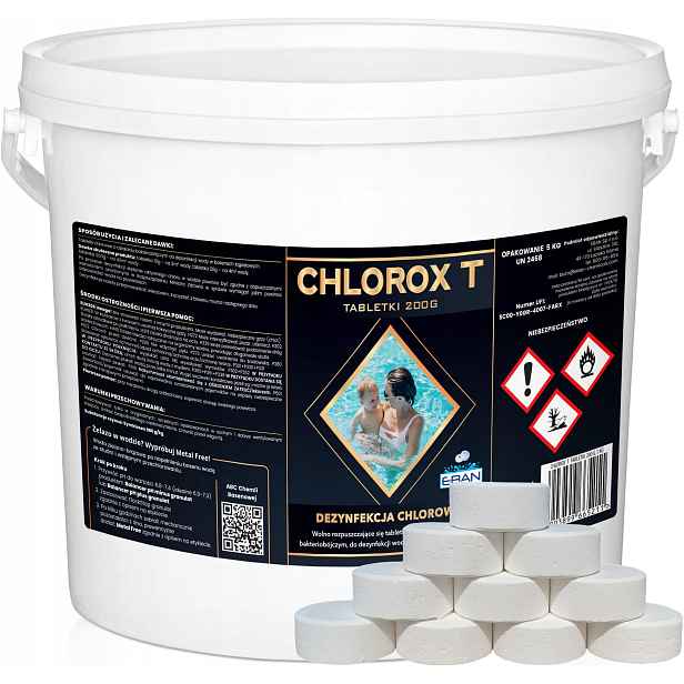 Chlorox T Tablety 200G 5KG Dezinfekce Bazénové Vody Chlor Chemie Bazén