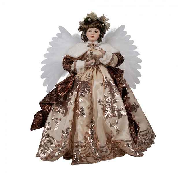 Dekorace hýbající a blikající Anděl ve zdobných šatech Angel Chris led - 50*30*65 cm Clayre & Eef