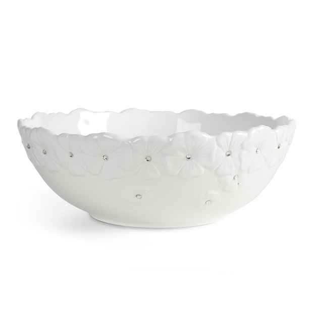 Dekorativní mísa Elisa bílá z keramické hlíny Ø25 × 10 cm