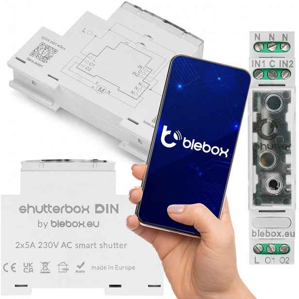 Modul ovládání rolet shutterbox din Blebox