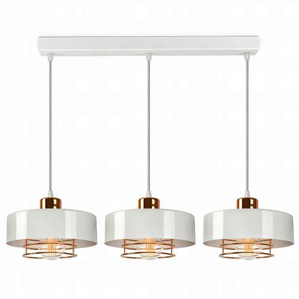 Závěsná Lampa Stropní Lustr Bílá Měď Loft