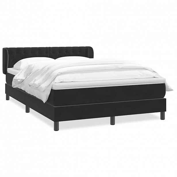 vidaXL Box spring postel s matrací černá 160x210 cm samet