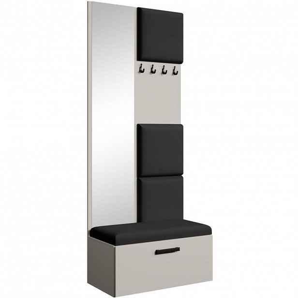 Beautysofa PŘEDSÍŇOVÁ sestava Margaret III 81/203/43 s čalouněnými panely, kašmírová|černá
