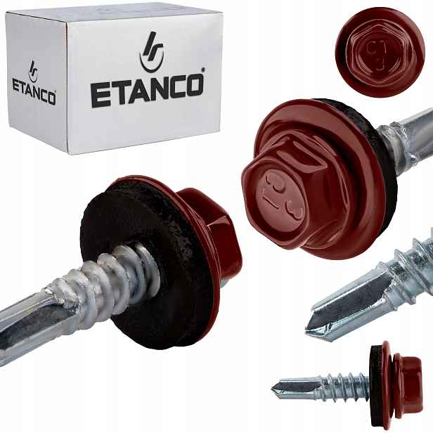 Samovrtné šrouby do kovu 3 mm 4,8 x 19 mm Ral 3009 250 ks Etanco GT3 Z14