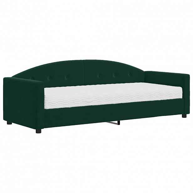 vidaXL Válenda s matrací tmavě zelená 80 x 200 cm samet