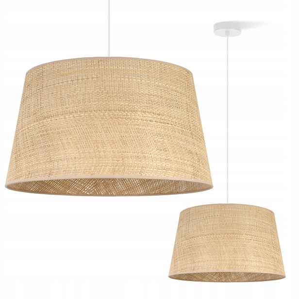 Závěsná Stropní Lampa Ratanový Lustr Boho Béžová, Stínidlo Do Ložnice 44 CM