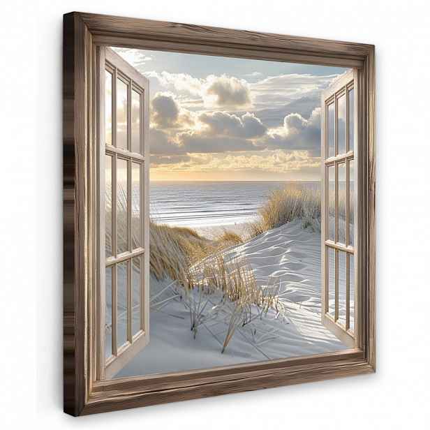 MuchoWow OBRAZ NA PLÁTNĚ výhled - Pláž - Duny - Moře - Příroda 50x50 cm