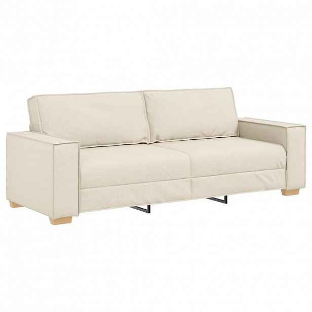 vidaXL 3-místné sofa Béžová 220 cm Lněná směs