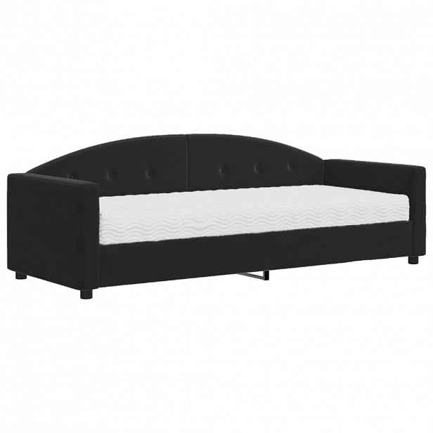 vidaXL Válenda s matrací černá 80 x 200 cm samet