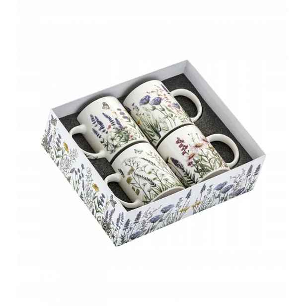 Elegantní porcelánová sada 4 hrnků 330 ml Květinová louka hrnek hrneček