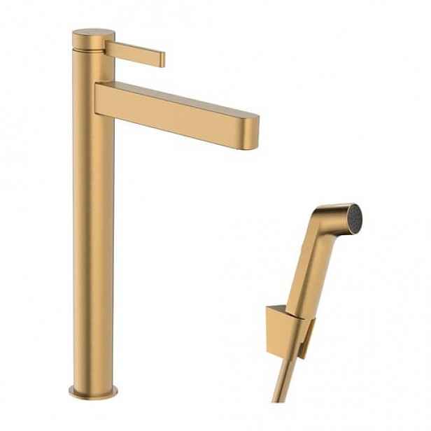 Hansgrohe Finoris umyvadlová baterie s bidetovou sprškou kartáčovaný bronz 76220140