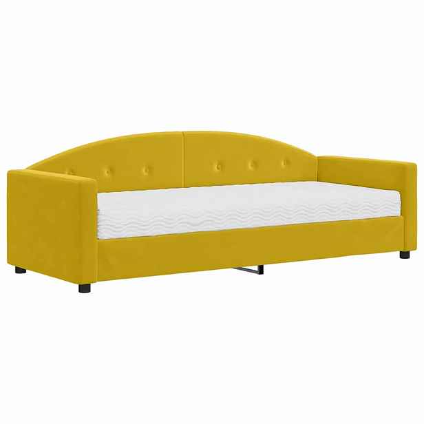 vidaXL Válenda s matrací žlutá 80 x 200 cm samet