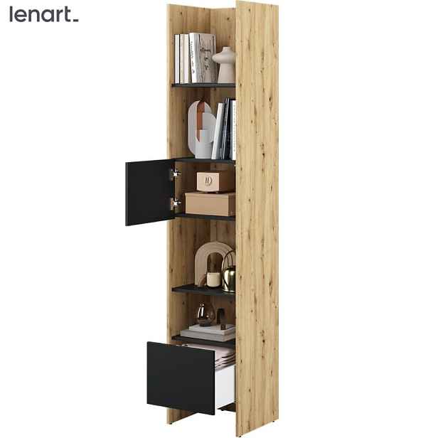 Dig-net nábytek Regál Lenart BED CONCEPT BC-23 | dub artisan / černá