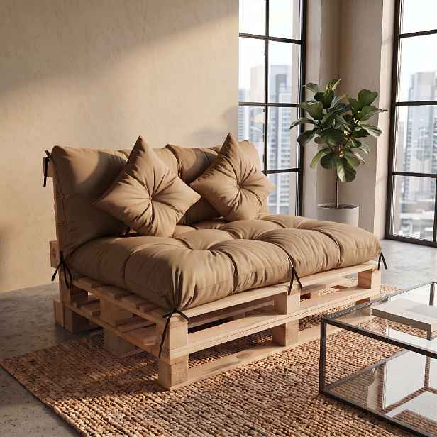 Interiérový polstr na palety LIVING 44 cappuccino  – do obývacího pokoje MyBestHome