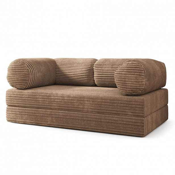 MASSENO POHOVKA z pěny ALVIO s funkcí spaní Manšestrová látka Béžová