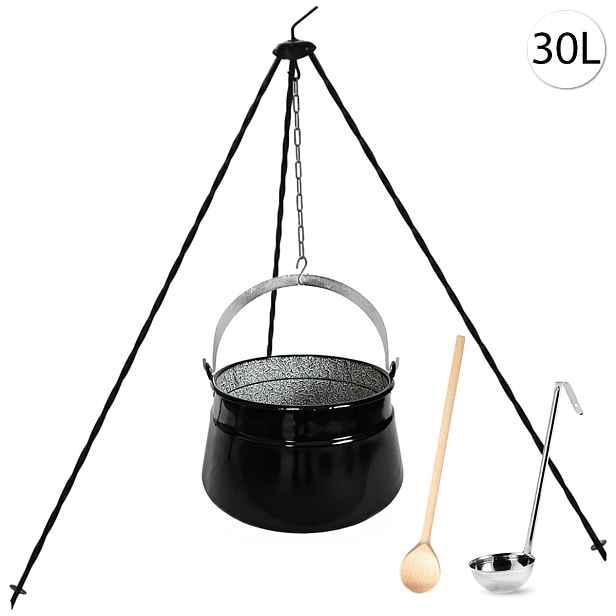 Perfect Home Kotlík s trojnožkou, vařečkou, naběračkou, 30L, 4ks, Set-103