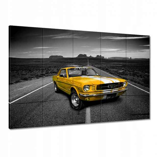 Obrazy 100x70 Oldtimer žlutý Ford Mustang