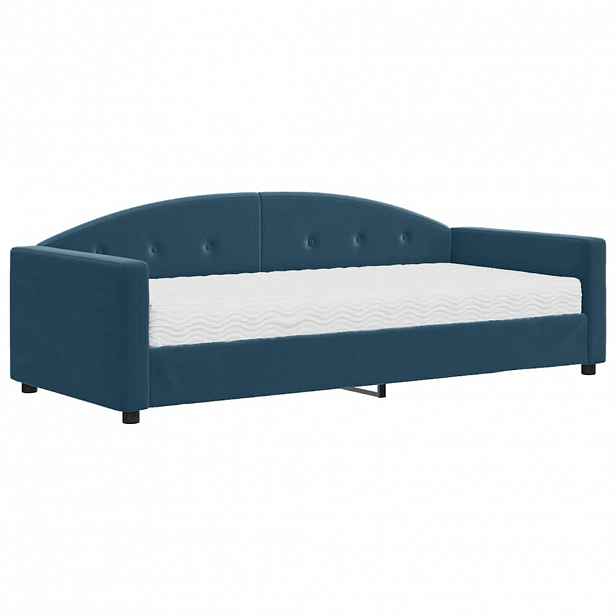 vidaXL Válenda s matrací modrá 90 x 200 cm samet
