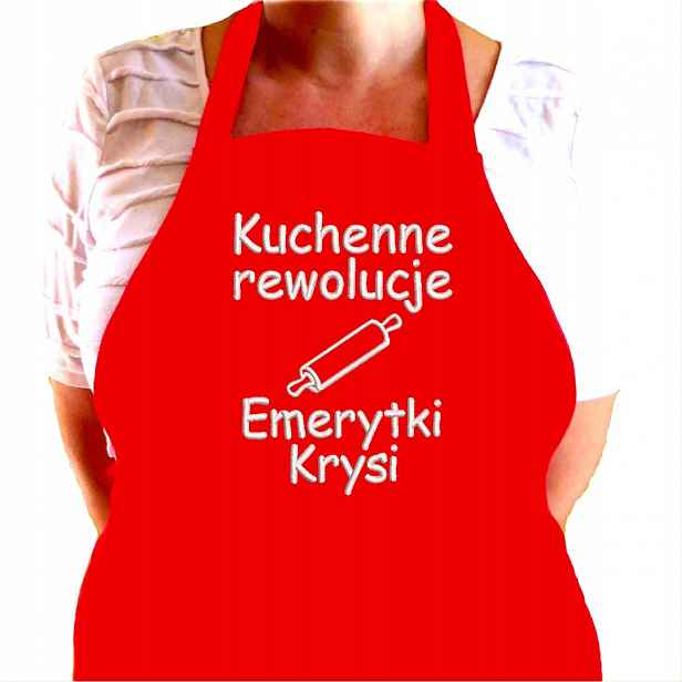 Dárek k příležitosti odchodu do důchodu pro Důchodkyni, zástěra s výšivkou