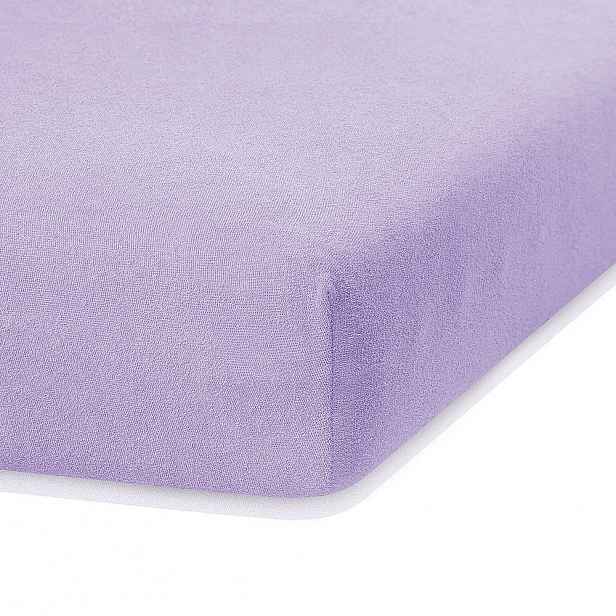 Světle fialové elastické prostěradlo s vysokým podílem bavlny AmeliaHome Ruby, 200 x 100-120 cm