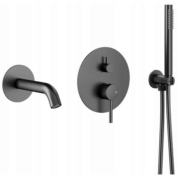 Kfa Podomítkový Vanový Set S Baterií Moza, Gun Metal Grey Pvd