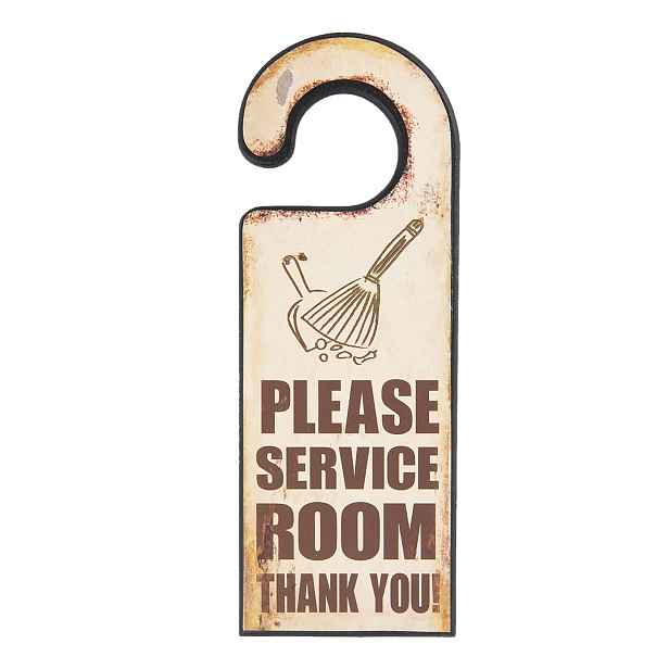 Dřevěná deska na kliku Service Room - 11*1*30 cm Clayre & Eef