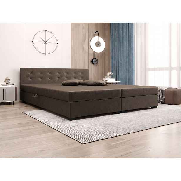 Manželská postel s úložným prostorem 180x200 ROSIE 12 - hnědá