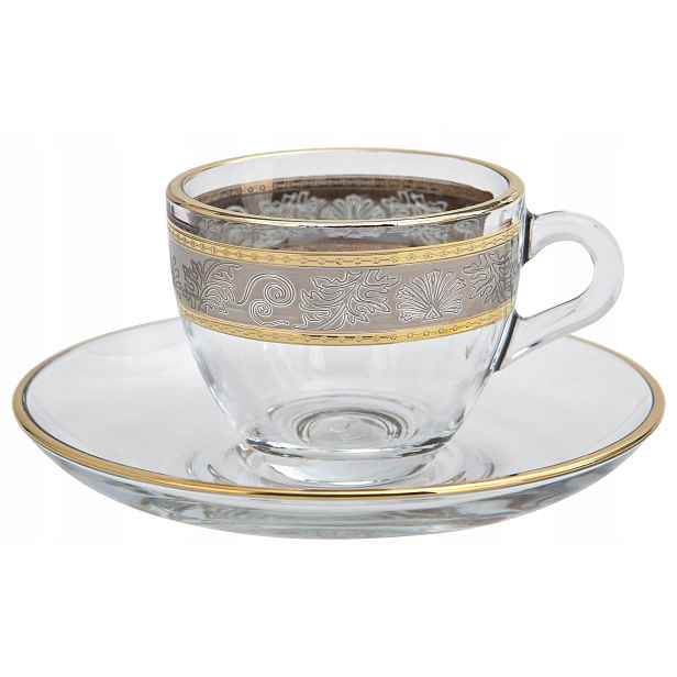 Sada 2 šálků na espresso 60 ml podšálky White Lady