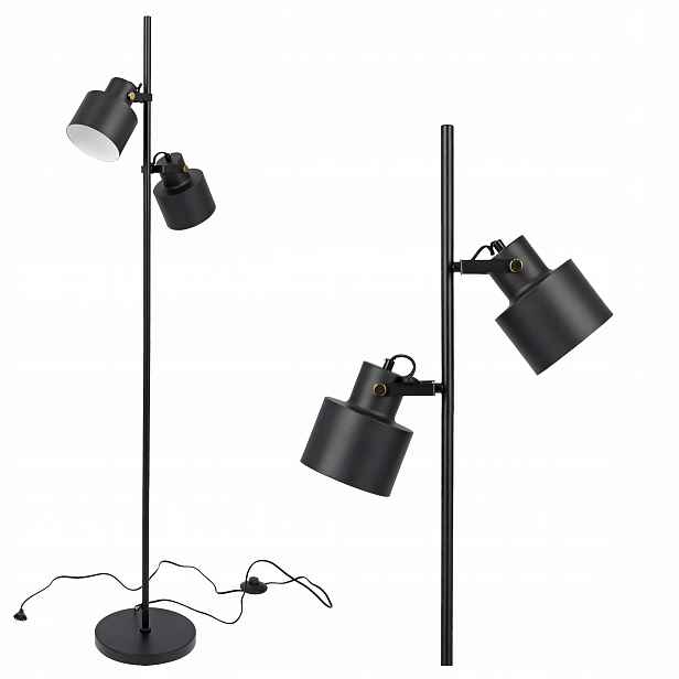 Stojací Led lampa na čtení Noční 2x E27 Vypínač 135 cm