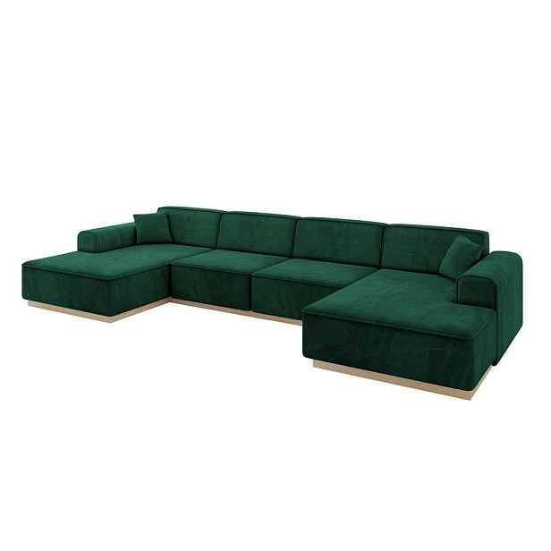 ALTDECOR SEDACÍ SOUPRAVA ve tvaru U IREA-U2 386x165x80 Zelená Velur