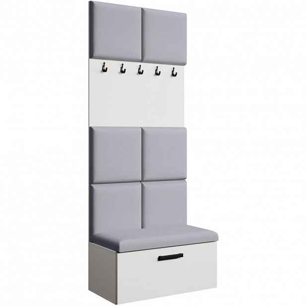 Beautysofa PŘEDSÍŇOVÁ sestava Margaret I 81/203/43 s čalouněnými panely, bílá|černá
