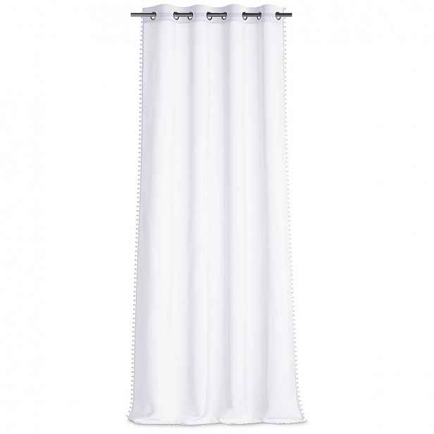 AmeliaHome Záclona Pompons Eyelets bílá, 140 x 250 cm