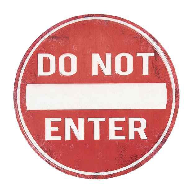 Červená kulatá kovová cedule Do not enter -Ø 35 cm Clayre & Eef