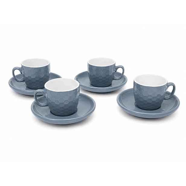 Porcelánový kávový set šedý 4x230ml