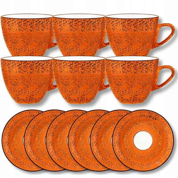 Šálek na espresso porcelánový oranžový 75 Ml s podšálkem 11 cm Wilmax