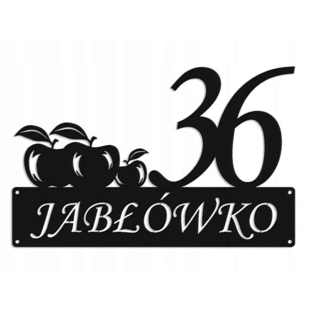 Číslo Na Dům 80 cm Tabule Adresa Ocel 2 mm ul. Jabłówko