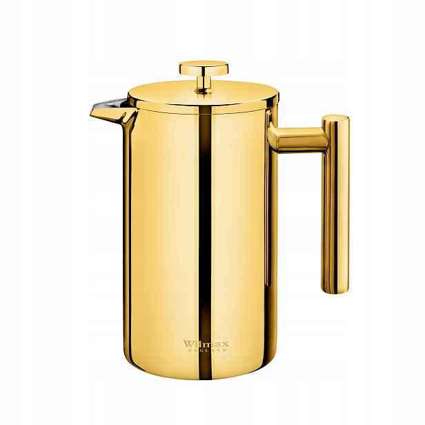Pístový zavařovač kávy Ocel dvoustěnný French Press zlatý 1L Wilmax