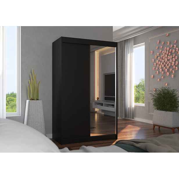 Šatní skříň Jones 120 cm, černá HELCEL