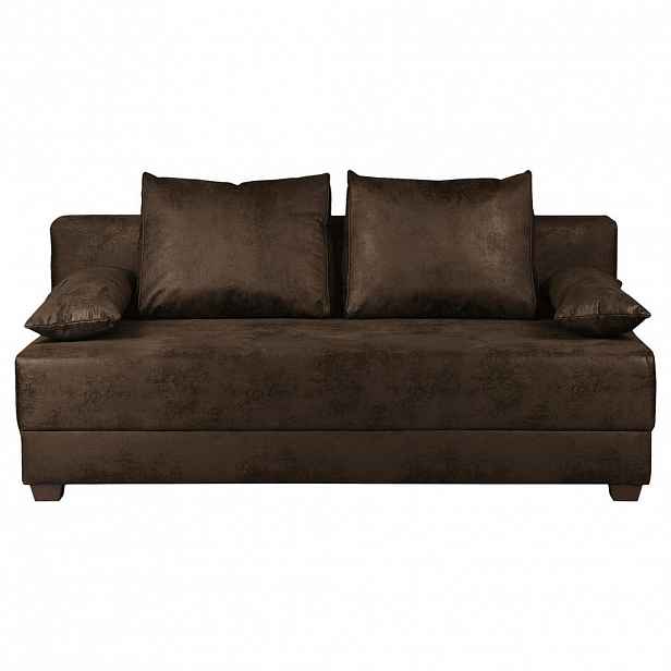 MID.YOU ROZKLÁDACÍ POHOVKA, textil, tmavě hnědá