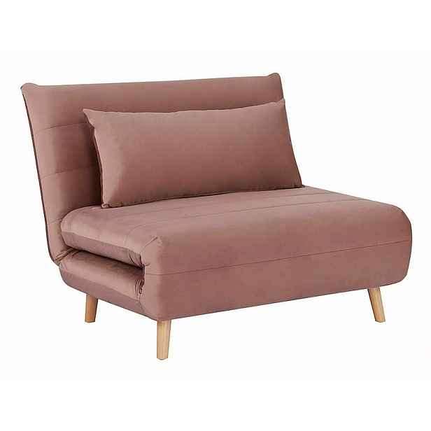 Růžové rozkládací křeslo SPIKE VELVET