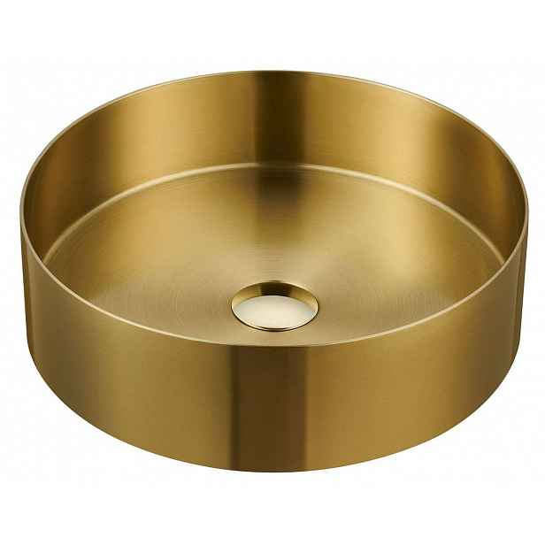 Sapho Aurum - Umyvadlo na desku, průměr 38 cm, bez přepadu, matná zlatá AU201