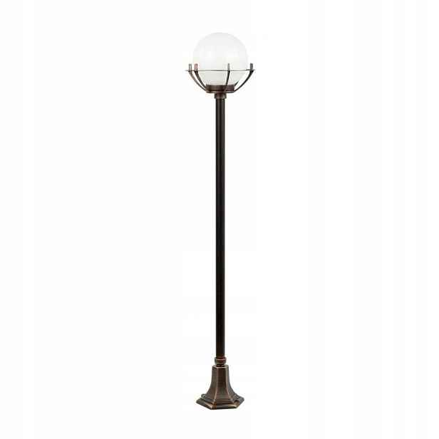 Venkovní stojící lampa patina měď Kule s košíkem 200 K 5002/1/KPO Op