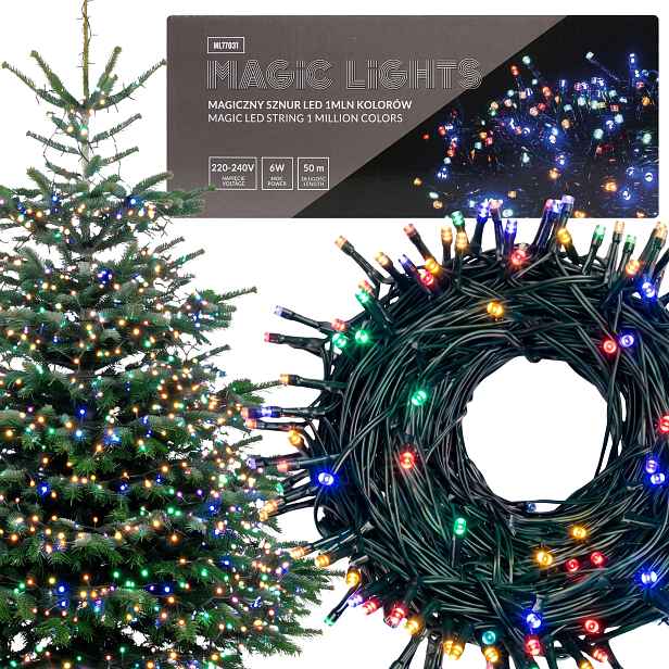Led světelný řetěz, Světelná Girlanda 50 m, 1000 Led diod, 1 milion barev